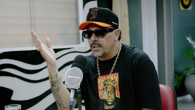 O rapper Dexter, durante participação no podcast Direto da Gazeta/Thiago Neme/Gazeta de S. Paulo