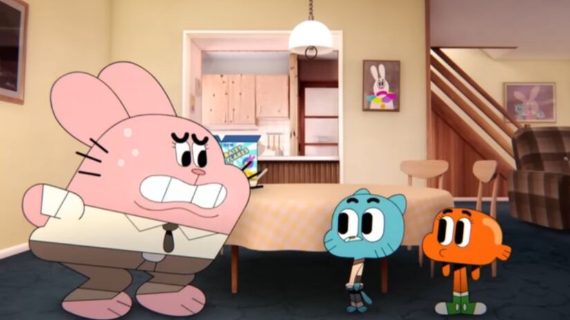 "O Incrível Mundo de Gumball" sempre se destacou pela sua abordagem visual inovadora. A série mistura diferentes técnicas de animação, como 2D, 3D, stop-motion e até live-action, criando um estilo único e visualmente estimulante. Foto: Reprodução/Youtube