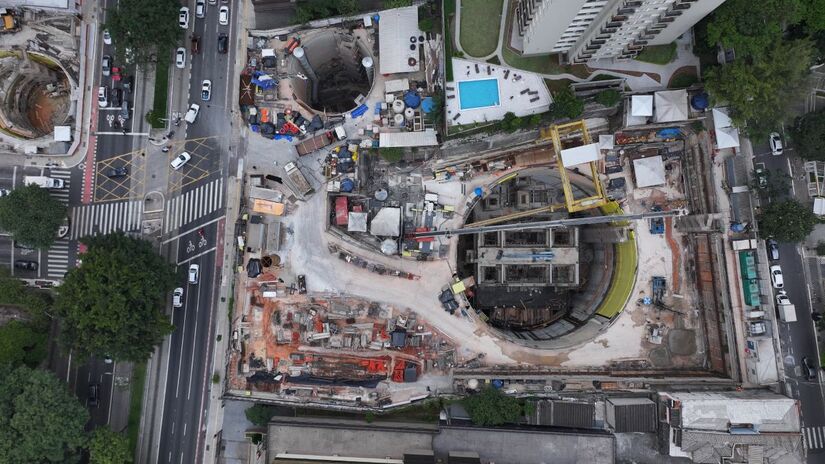 Estação Higienópolis-Mackenzie concluiu 48,43% das obras.

/Foto: Divulgação/Linha Uni