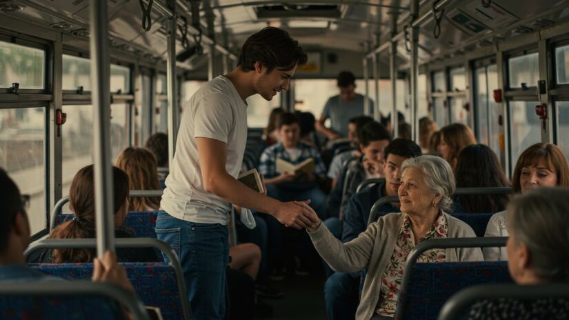 Ceder o banco no ônibus a um idoso pode aliviar dores crônicas