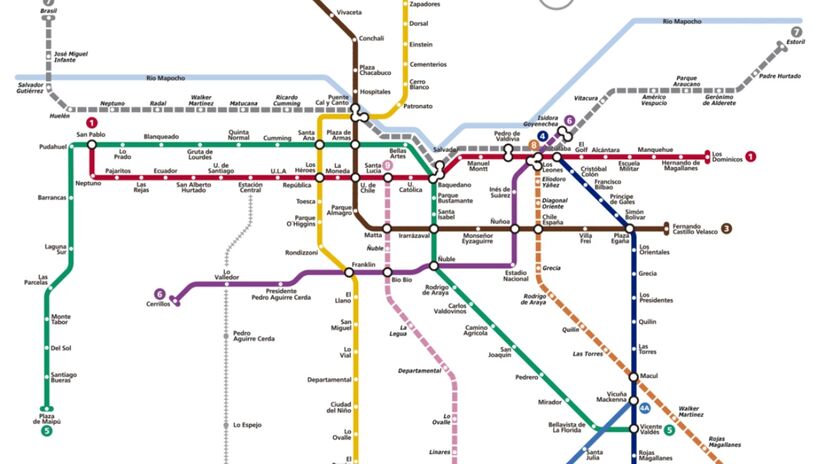 Em nono lugar, vem a cidade de santiago, com 109 km de extensão.