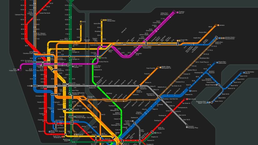 Já a rede de metrôs em Nova York é a quarta mais extensa do mundo. Possui cerca de 400 km de extensão em toda a cidade metropolitana.