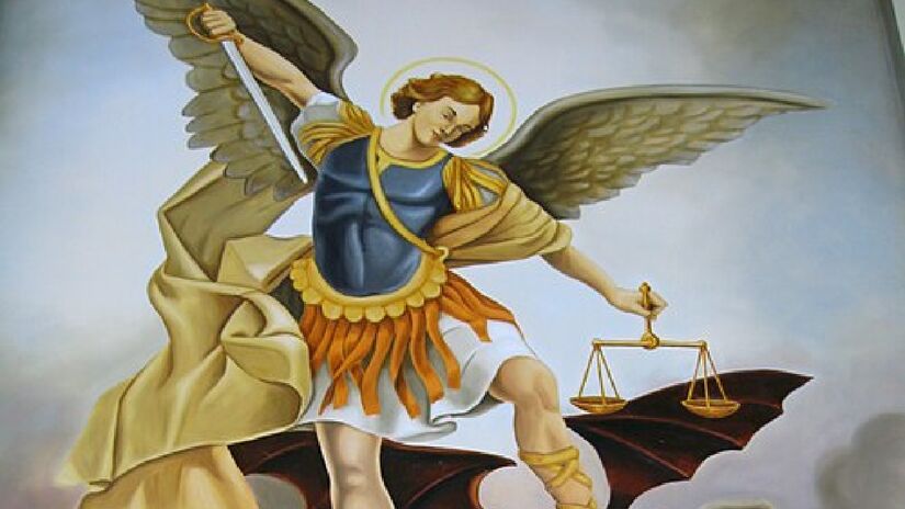 Anjo Miguel proteje os leoninos. Imagem: Marcílio José Soares/Wikimedia Commons