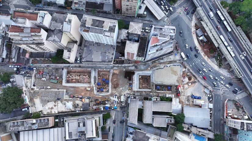 Estação 14 Bis Saracura concluiu 14,59% das obras.

/Foto: Divulgação/Linha Uni