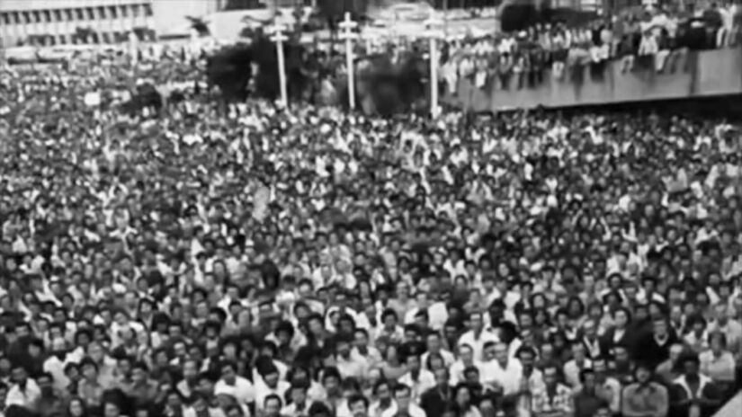 Multidões se reuniam nos anos 1980 para greves sindicais (Foto: Reprodução/Youtube)
