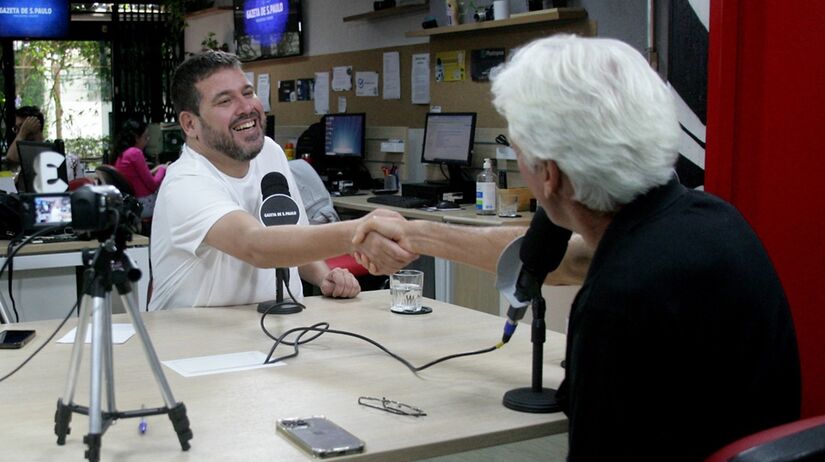 Sebastian Rojas durante entrevista ao podcast Direto da Gazeta/Thiago Neme/Gazeta de São Paulo