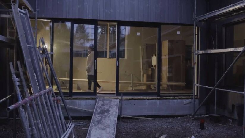 Parte interna do átrio no momento da construção | Reprodução Yle