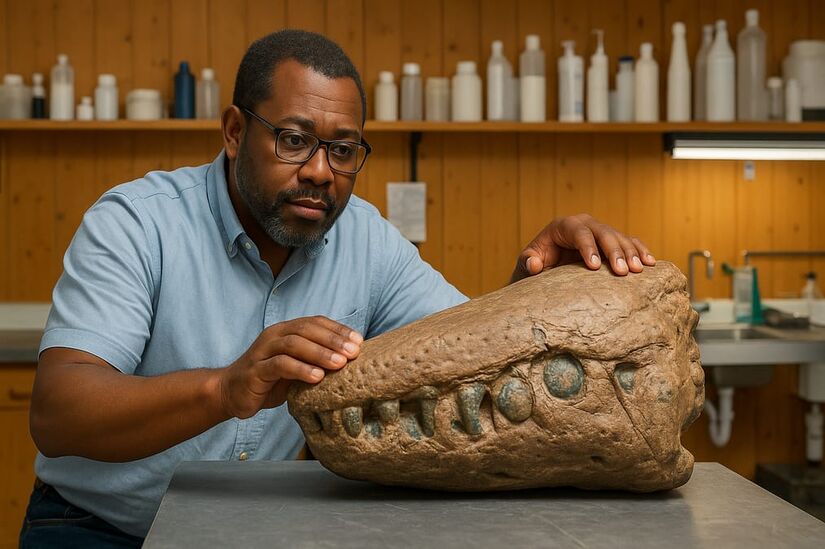 O Fóssil foi descoberto no museu por pesquisadores da Universidade de Portsmouth - Foto: reprodução YouTube