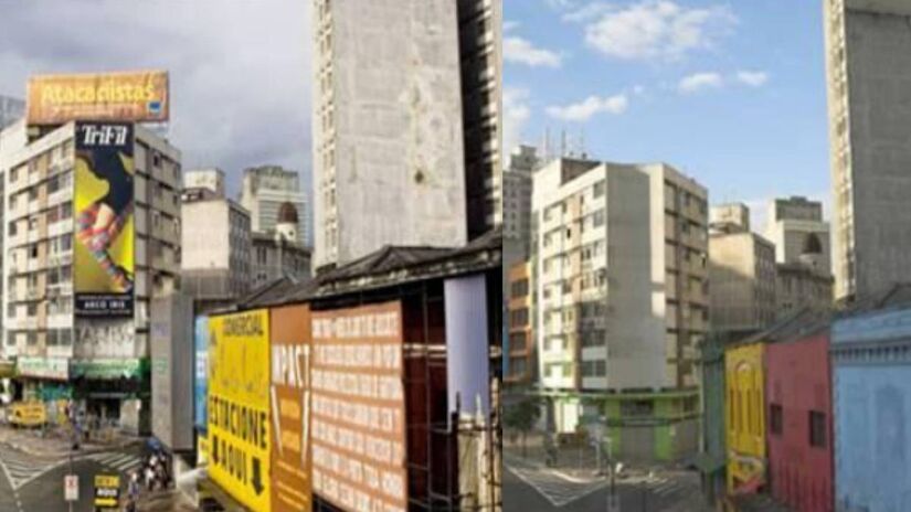 Antes e depois das ruas no centro de São Paulo. Grupos defendem que o potencial dos anúncios precisa ser explorado na Capital Paulista | Divulgação/PMSP