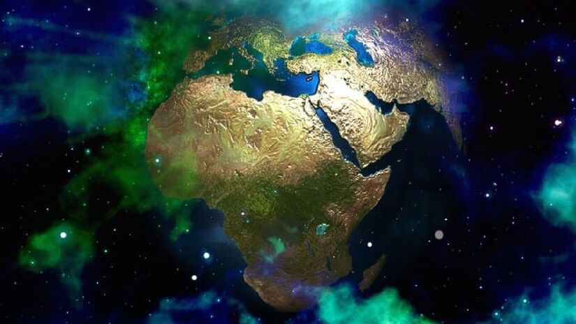 Terra é o planeta rochoso com campo magnético mais forte do Sistema Solar. Imagem: Domínio Público