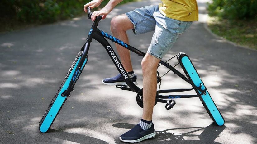 A bicicleta sem rodas não foi feita para velocidade ou conforto.