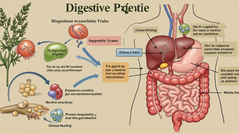 A erva tem ação na musculatura lisa do sistema gastrointestinal (Imagens geradas por IA) 