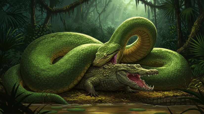 Cientistas acreditam que a Titanoboa se alimentava também de crocodilos na região