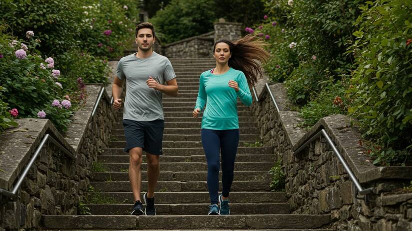 Quando comparado com outros exercícios excêntricos, como o ciclismo, a descida de escadas se mostra muito mais vantajosa. Porque se paramos para analisar, uma bicicleta ergométrica, bem equipada, varia entre R$ 800,00 e R$ 2.000,00 na internet. Enquanto descer escadas é praticamente de graça  vai depender muito do acesso de cada um. 