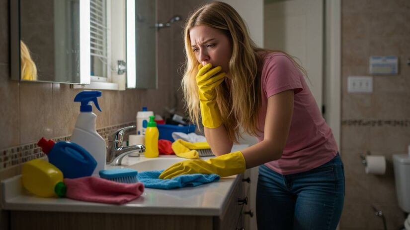 A água sanitária é um composto à base de hipoclorito de sódio  composto químico com propriedades oxidantes e desinfetantes  que quando entra em contato com água quente evapora e libera um gás que ao inalado pode causar irritação aos pulmões, podendo causar diversos problemas  inclusive a morte. 