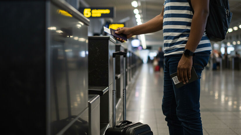 O homem só teve a viagem liberada após apresentar o passaporte - Imagem gerada por IA