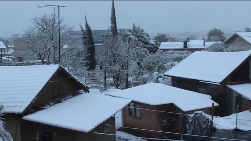 Também nevou na cidade de Vacaria (RS), em agosto de 2013. Foto: Reprodução Youtube/Produtora Video3