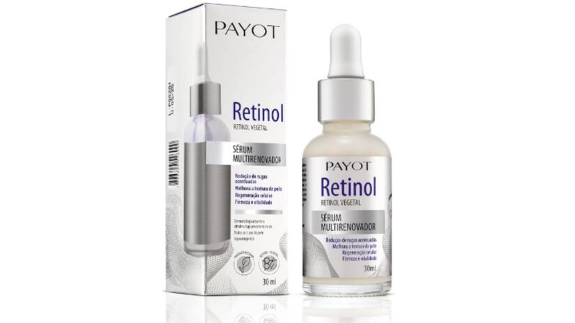 Retinol sérum multirenovador (Payot): o diferencial desse produto é o ativo Phyto-Retinol, que não possui os efeitos irritativos do retinol tradicional.
Ele promete auxiliar na redução de rugas e linhas de expressão enquanto estimula a produção natural de colágeno, melhorando a firmeza e reduzindo poros dilatados. O produto custa em média R$ 60,00. 