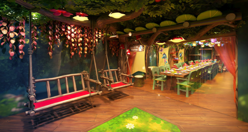 Ambiente terá três áreas temáticas: a Vila dos Smurfs, a Floresta Encantada e a Terra do Gargamel. Foto: Divulgação