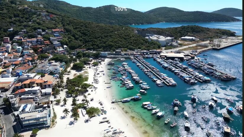 Arraial do Cabo é conhecida internacionalmente pela beleza de suas praias - imagem: reprodução YouTube