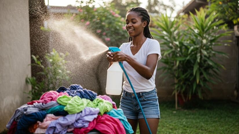 Mistura é eficaz para desamassar roupas - Imagem gerada por IA