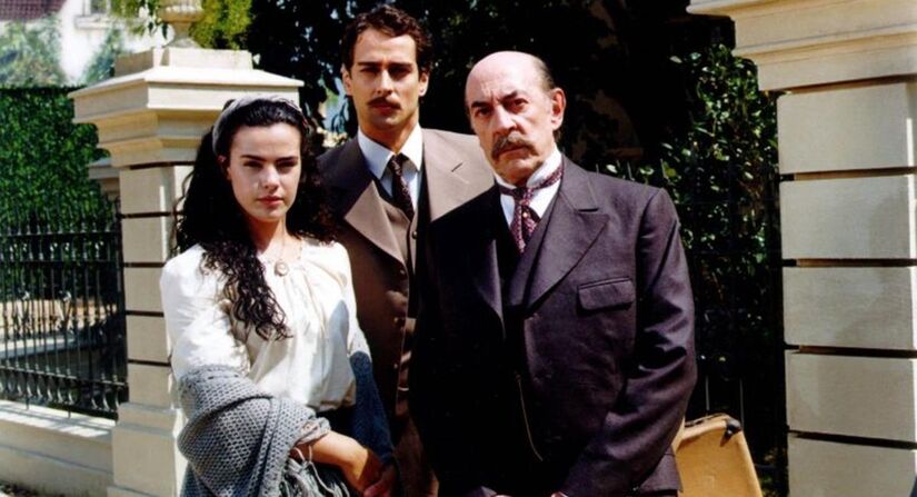Além de Arósio e Thiago Lacerda, 'Terra Nostra' tem em seu elenco outros grandes nomes da teledramaturgia brasileira, como Raul Cortez e Marcello Antony. Fotos: Reprodução/TV Globo