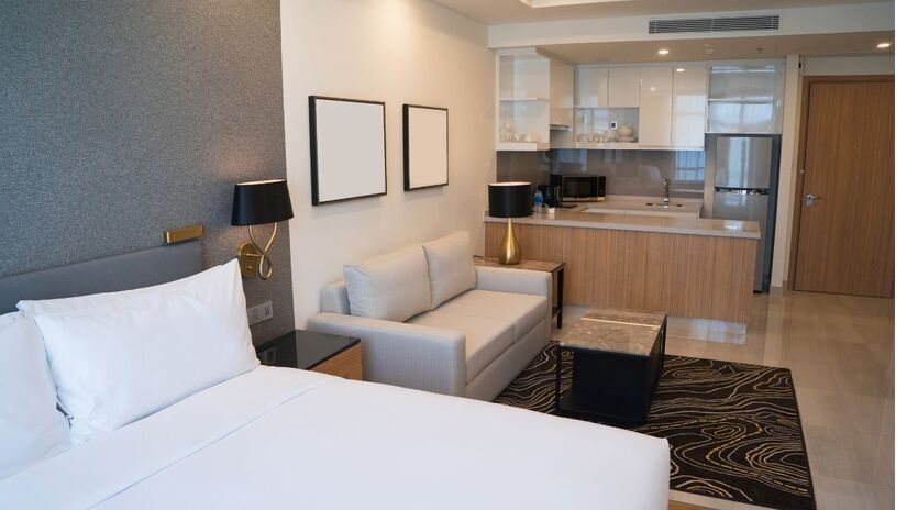 Studio é um apartamento compacto, com 20  a 40 m&#xB2;, sem divisão entre quarto, sala e cozinha