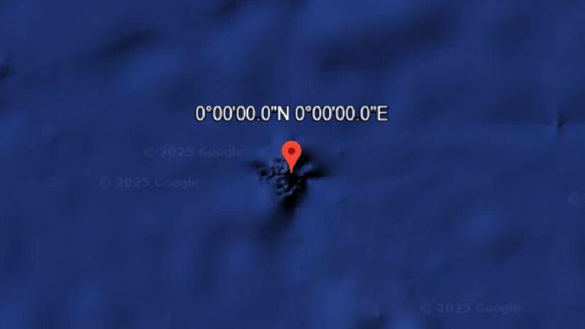A ilha fica localizada no Oceano Atlântico. Imagem: Reprodução Google Earth