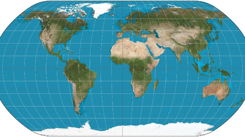 Ilha Nula foi criada pelo sistema de mapas de domínio público Natural Earth. Imagem: Strebe/Wikimedia Commons