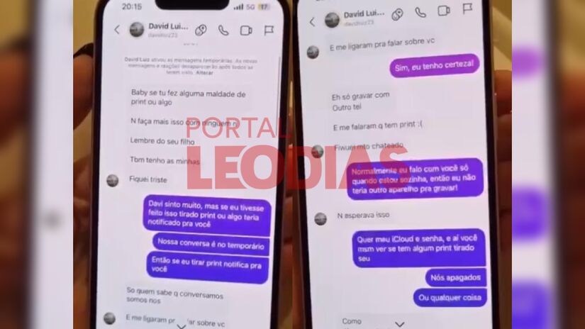 Relação teria incluído propostas inusitadas do jogador, como um trisal com uma amiga da jovem, recusado por ela.
Fotos: Reprodução/LeoDias