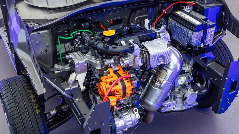 Bio-Hybrid básica atrela o motor térmico a um gerador de partida por correia, famoso pela sigla BSG.