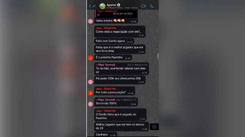 Danilo era citado diversas vezes durante as conversas, sendo considerado "crivo técnico" para os envolvidos | Reprodução/Lance
