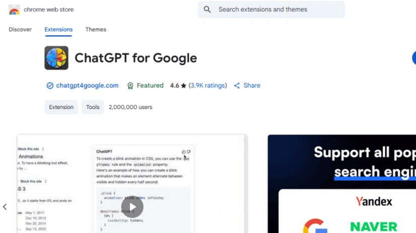 A extensão gratuita ChatGPT for Google integra o ChatGPT aos resultados de pesquisa do Google. Ela exibe respostas da inteligência artificial ao lado dos links normais, ajudando a encontrar informações de forma mais rápida e direta. É uma ferramenta útil para estudantes e profissionais que precisam de agilidade e praticidade nas pesquisas online.