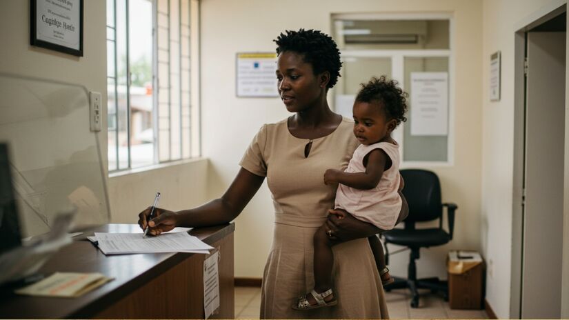 No cartório em São Paulo, Daniele enfrentou dificuldades porque nenhum registro prévio de "Amayomi" existia. Logo depois, foi liberado que registrasse o nome. Foto: Reprodução IA