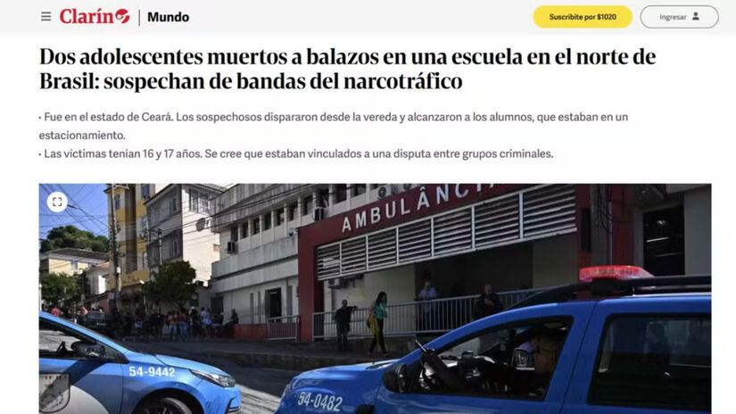 O jornal argentino "Clarín" destacou a suspeita de que o ataque tenha alguma ligação com o narcotráfico. 