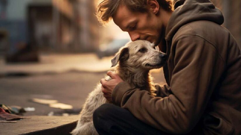 Acariciar um cachorro libera oxitocina, o "hormônio do amor". Fotos: Freepik
