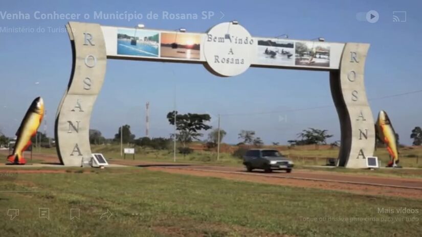 Rosana também é conhecida por ser a cidade mais afastada da capital fica a 745 km de distância - reprodução/YouTube