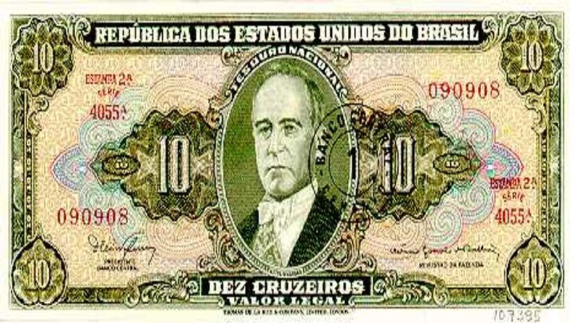 Cruzeiro Novo (NCr$): Vigente de 1967 a 1970, foi uma readequação do cruzeiro, com corte de zeros - imagem: Banco Central do Brasil