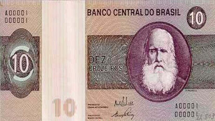 Cruzeiro (Cr$): Retornou em 1970 e permaneceu até 1986 - imagem: Banco Central do Brasil