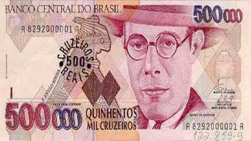 Cruzeiro Real (CR$): Existiu de agosto de 1993 a junho de 1994, como moeda provisória para a estabilização econômica - Banco Central do Brasil