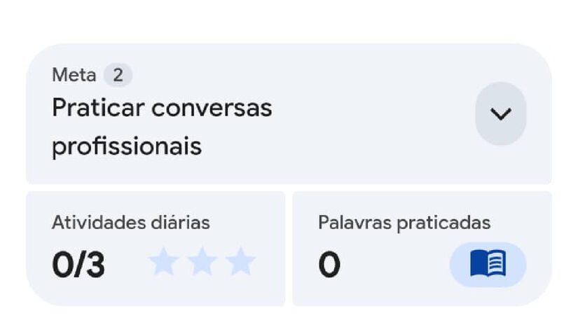 Pronto, o aplicativo já personaliza sua área de aprendizado e define metas diárias.