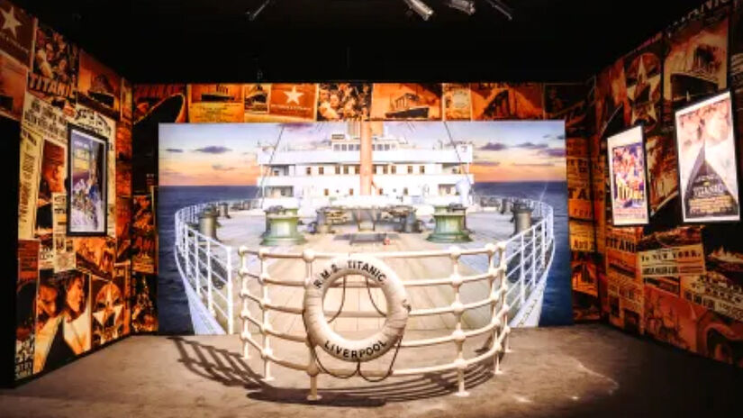 Mostra reúne mais de 150 artefatos originais ligados ao transatlântico, além de recriações cenográficas de ambientes. Foto: Divulgação