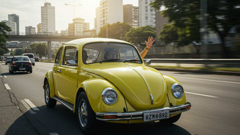 Esse gesto tradicional avisa imediatamente que há perigo adiante. Ele é um pedido urgente de cautela na estrada.
