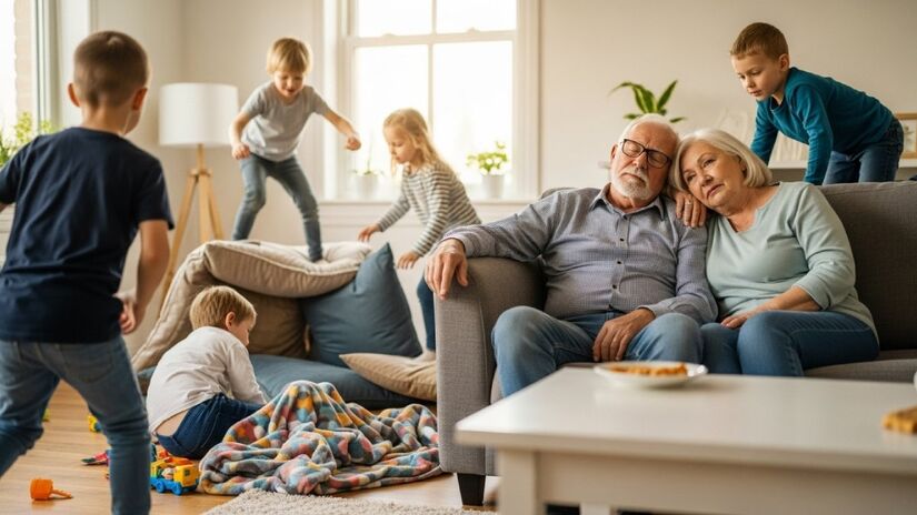 A Sociedade Espanhola de Geriatria e Gerontologia (a SEGG) recomenda o jogo aberto com os filhos, que eles sejam informados sobre impedimentos, problemas de saúde, a necessidade de ter espaço e tempo próprios. O mais importante é aprender a dizer "não" aos filhos, acrescenta a organização. Fotos: Imagens geradas por IA