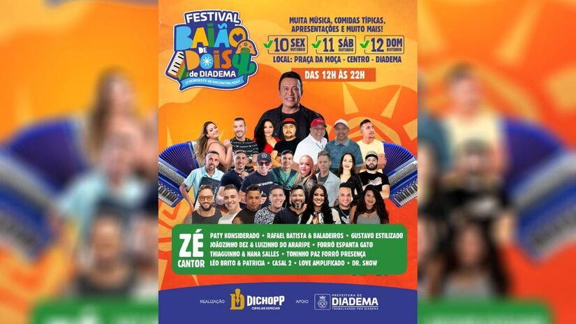 Nos três dias de evento, artistas irão se apresentar ao vivo | Divulgação/GA Assessoria de Imprensa