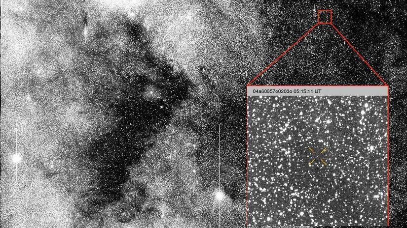 Foto mostrando a posição do objeto interestelar no céu. Imagem: ATLAS/University of Hawaii/NASA