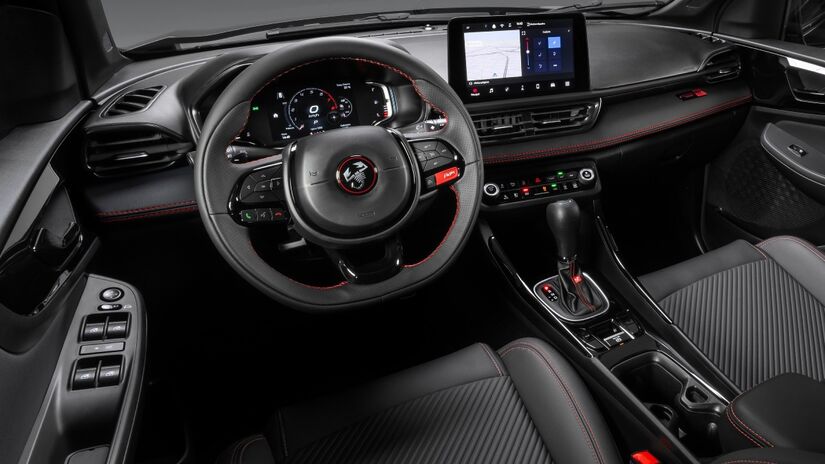 Pulse Abarth Stranger Things ganhou vinil e costura preta como acabamento, placa com a numeração do carro.

/Foto: Divulgação