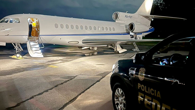 Avião usado por Daniel Vorcaro na tentativa de deixar o país antes de ser preso | Divulgação/PF