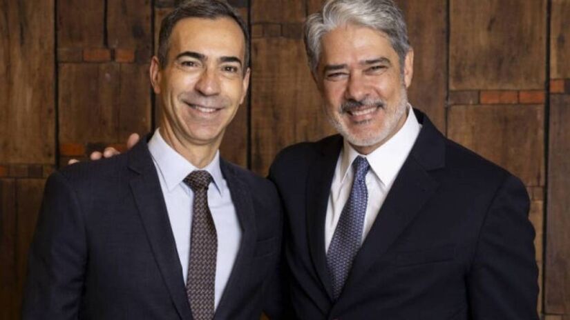 Além do reajuste, a emissora será responsável pelas despesas de moradia no Rio de Janeiro, já que César Tralli vive em São Paulo. O pacote inclui aluguel de imóvel próximo aos Estúdios Globo, em Jacarepaguá, e custos de deslocamento. Fotos: Reprodução/Rede Globo