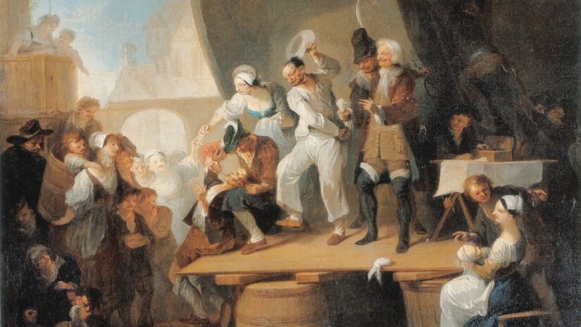 Pintura de Franz Anton Maulbertsch, 1785, mostrando barbeiros-cirurgiões em ação. Imagem: Domínio Público